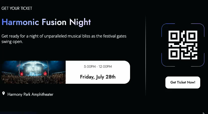 ランディングページ チケット情報とゾーンマップ