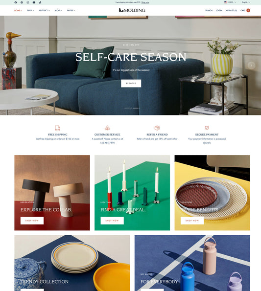 モダンなインテリアデコレーションShopifyテーマ