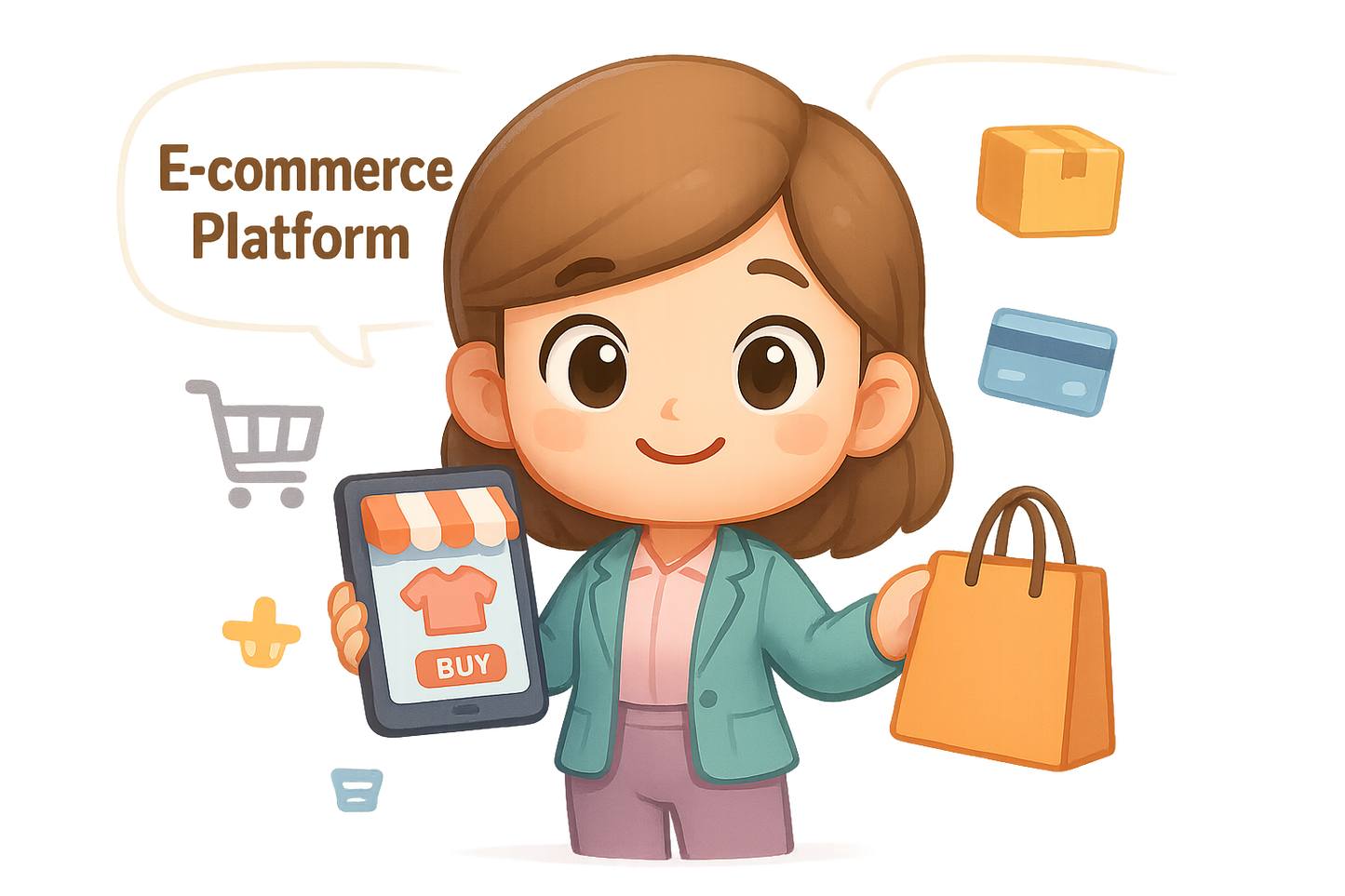 E-commerce Platform Cartoon