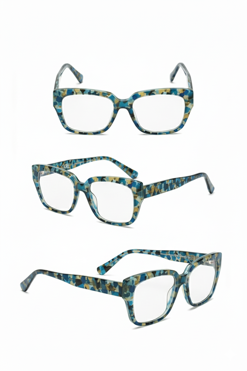 Blue Tortoiseshell Acetate Eyeglasses - Fashion Frame