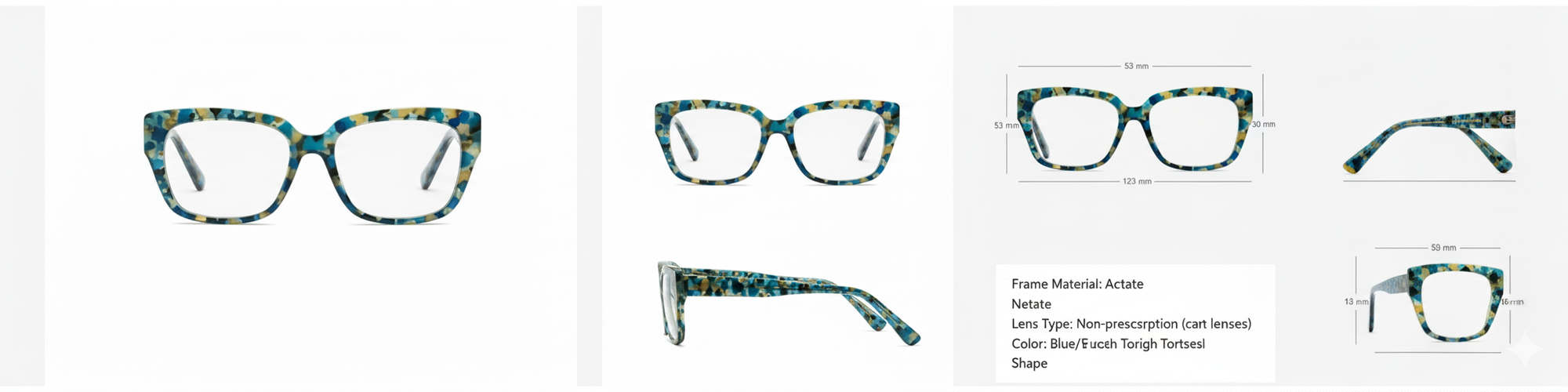 Blue Tortoiseshell Acetate Eyeglasses - Fashion Frame