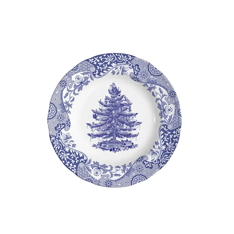 スポード ブルーイタリアン クリスマスツリープレート 20cm 4枚セット