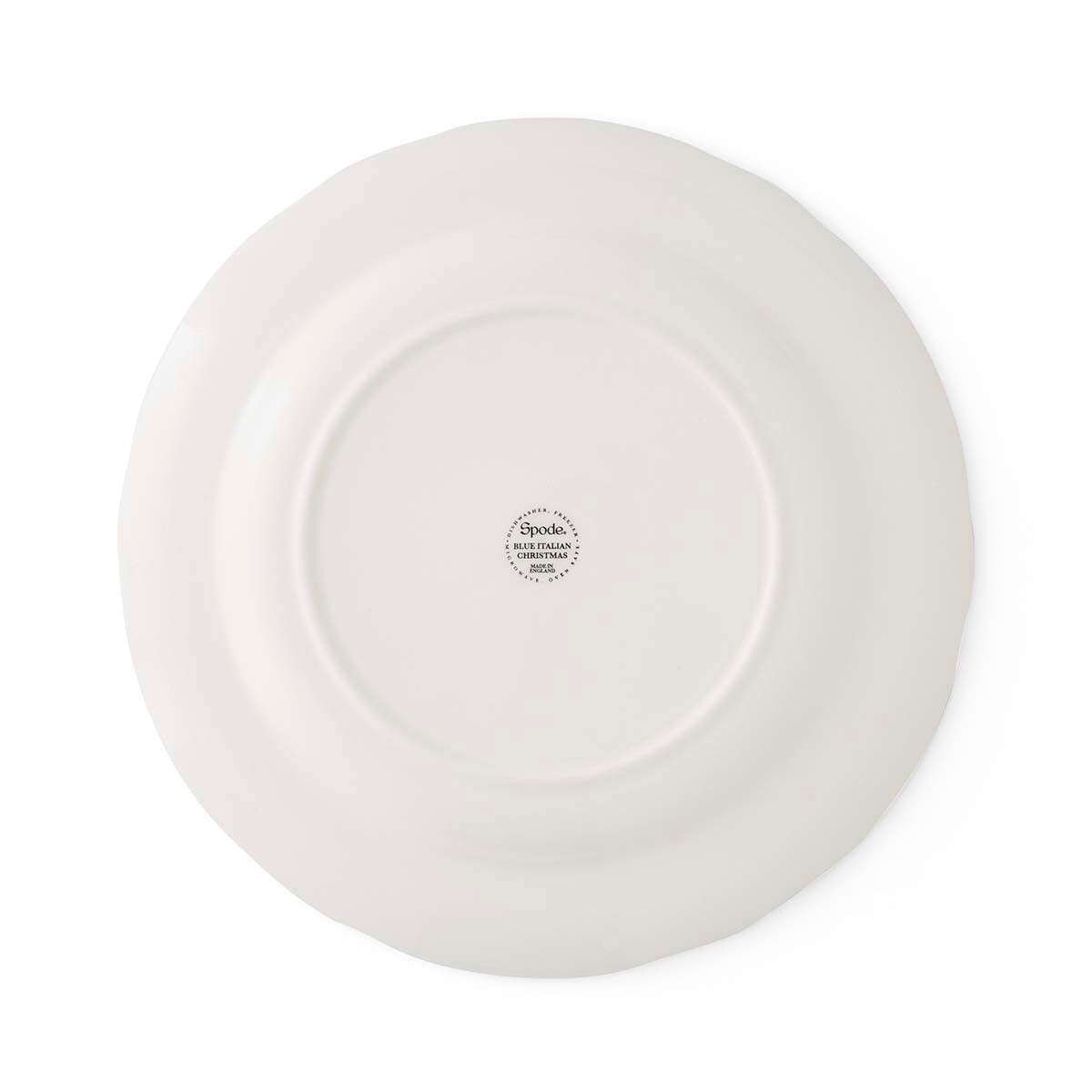 จานอาหารค่ำลายต้นคริสต์มาสสีน้ำเงินอิตาลี ชุด 4 ใบ ขนาด 27 ซม.