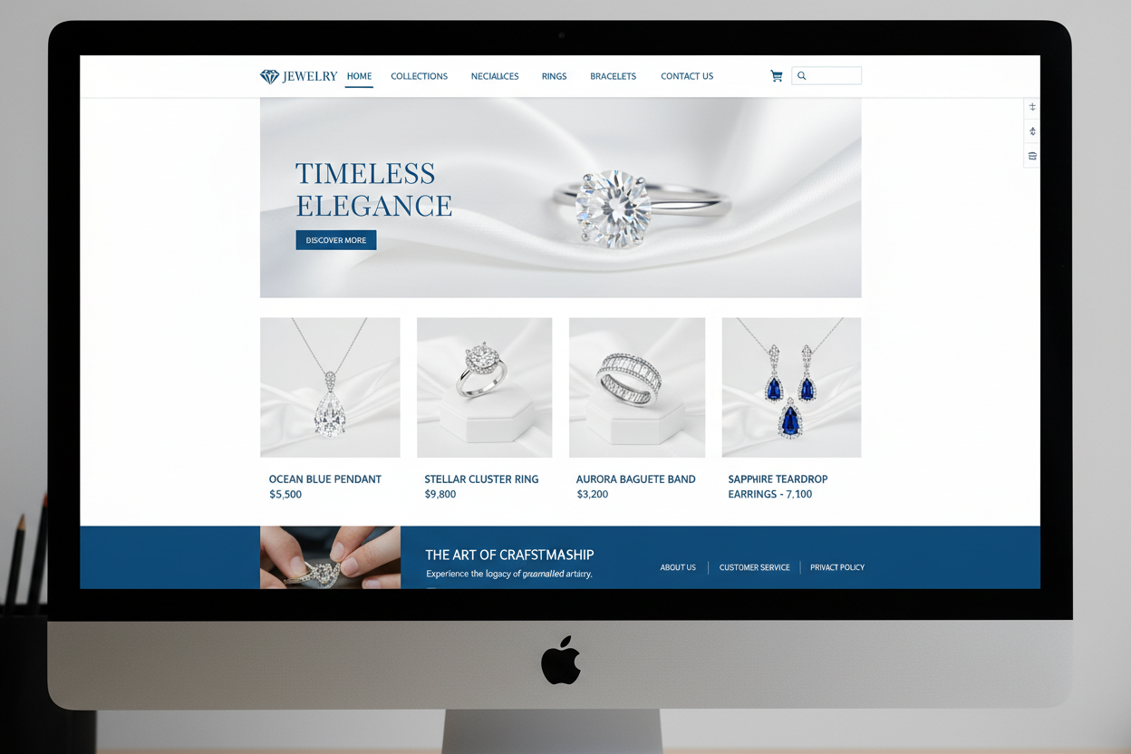 Luxury Jewelry Website Mockup