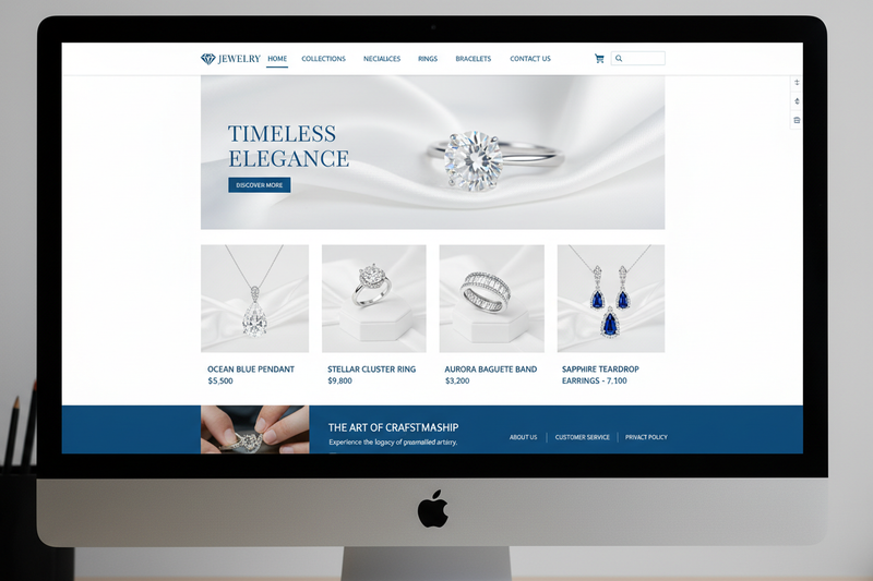Luxury Jewelry Website Mockup