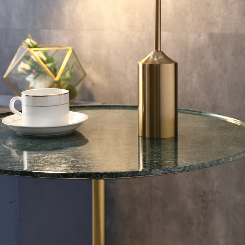 luxury coffee table new side table metal top green marble base coffee table