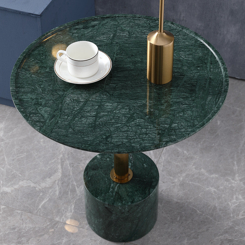 luxury coffee table new side table metal top green marble base coffee table