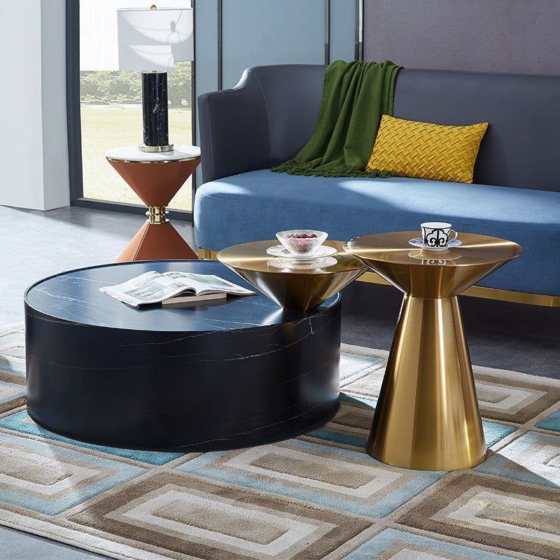 elegant design brass center table metal round side tables coffee table for living room furniture