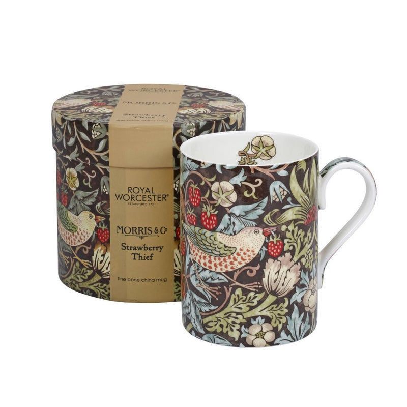 Morris and Co Strawberry Thief Mug - Chocolate