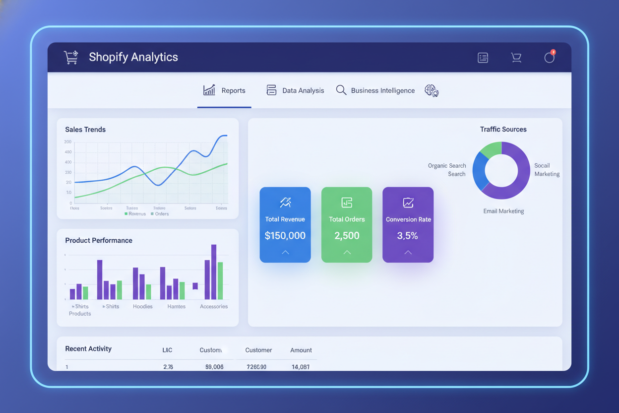 Shopify Analytics - รายงานและวิเคราะห์