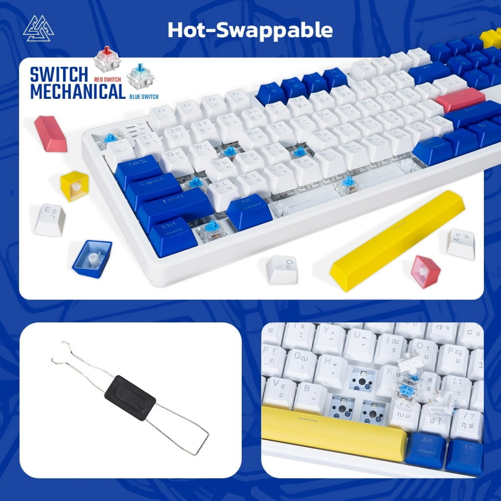 EGA TYPE CMK3 メカニカル キーボード CIY ได้ 2 สวิตต์ 青スイッチ / 赤スイッチ フル RGB รับประกันสินค้า 2 ปี