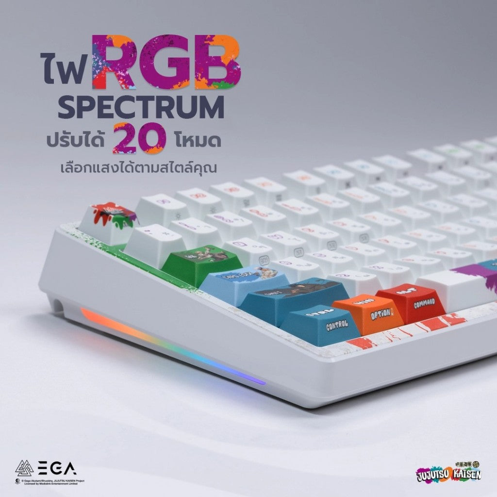 [ประกัน1 ปี] キーボード「EGA | 呪術廻戦 ホワイト LIMITED EDITION」 พร้อมจอTFT &amp;ノブホットスワップ 5pin